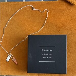 Claudine Moncion Silver Chain Necklace with Two Tags - Silver & Copper